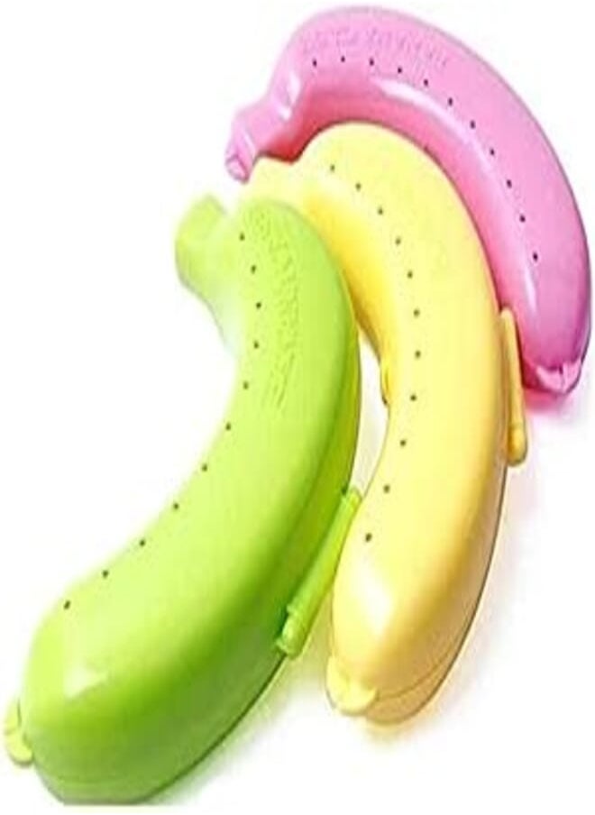 Fresh Banana Keeper - Banana Protector - Banana Saver - 3 Yellow Banana Savers - Banana Case for all size Bananas (Set of 3)