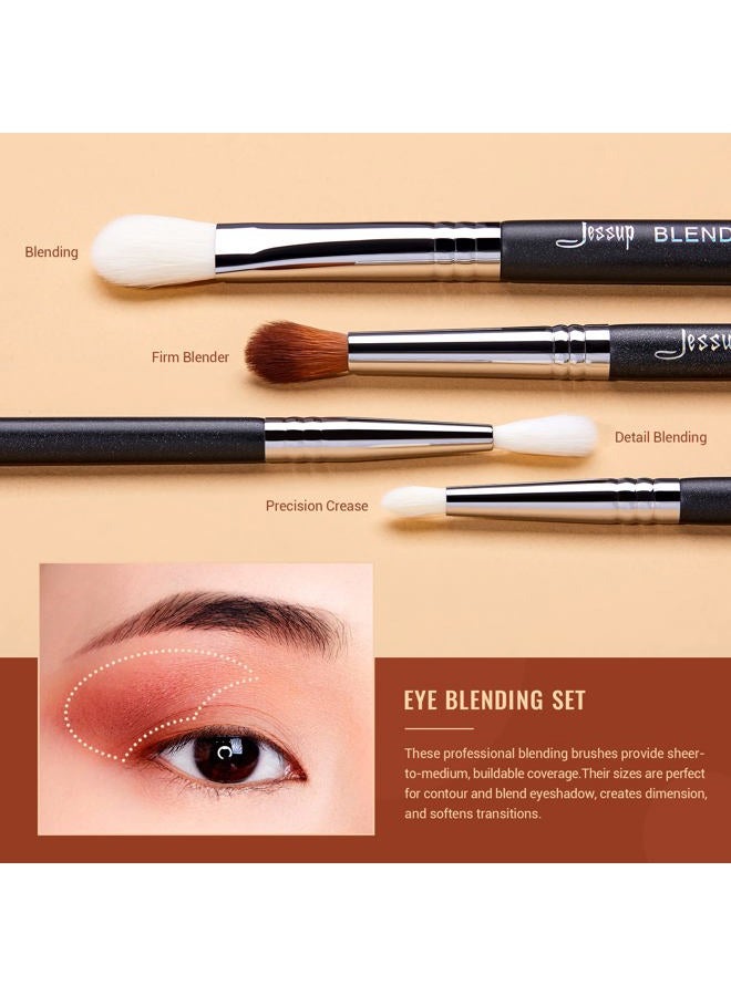 Jessup مجموعة فرش مكياج العيون الاحترافية فرشاة دمج للمكياج ظلال العيون 13 قطعة فرشاة خلط صناعية فاخرة مكياج أسود T338 - Image 3