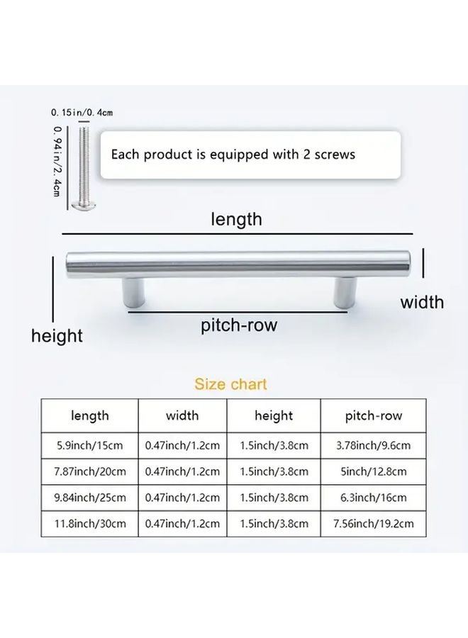 15Pcs Matte Black Drawer Handles 192mm Hole Distance With 30 Screws Rust Proof - Image 3