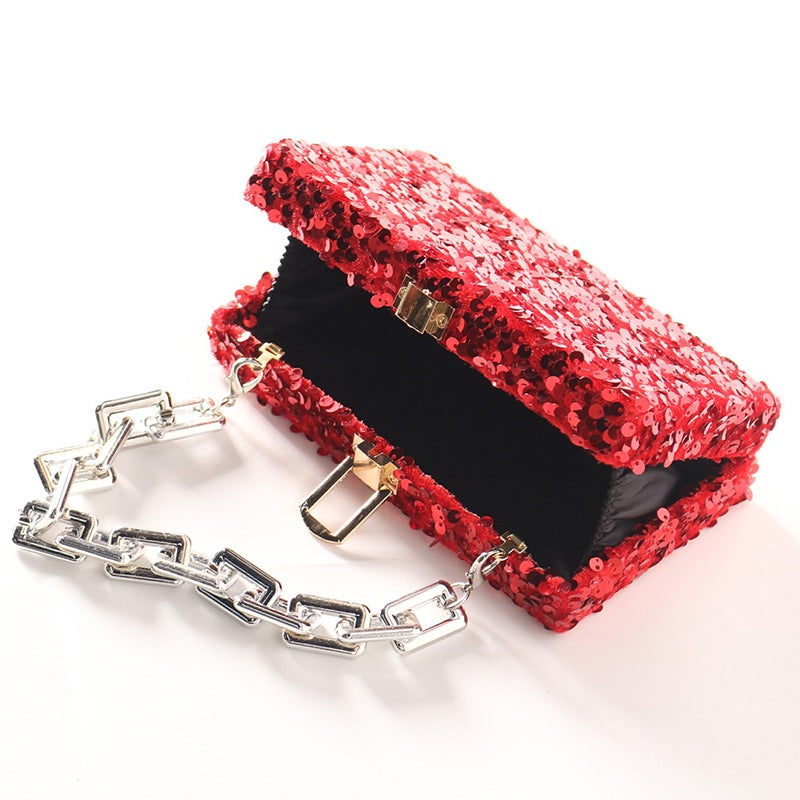 A Generation Of Flash Hardware Lock Dinner Bag Portable Celebrity Chain Bag New - Image 3