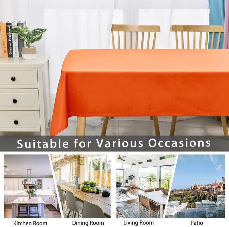 DWCN Orange Tablecloth, Stain Protection, Washable Table Linen, Waterproof Tablecloth for Dining Room, Tablecloth for Autumn, Garden, Party, Weddings or Household, 140 x 200 cm - Image 5