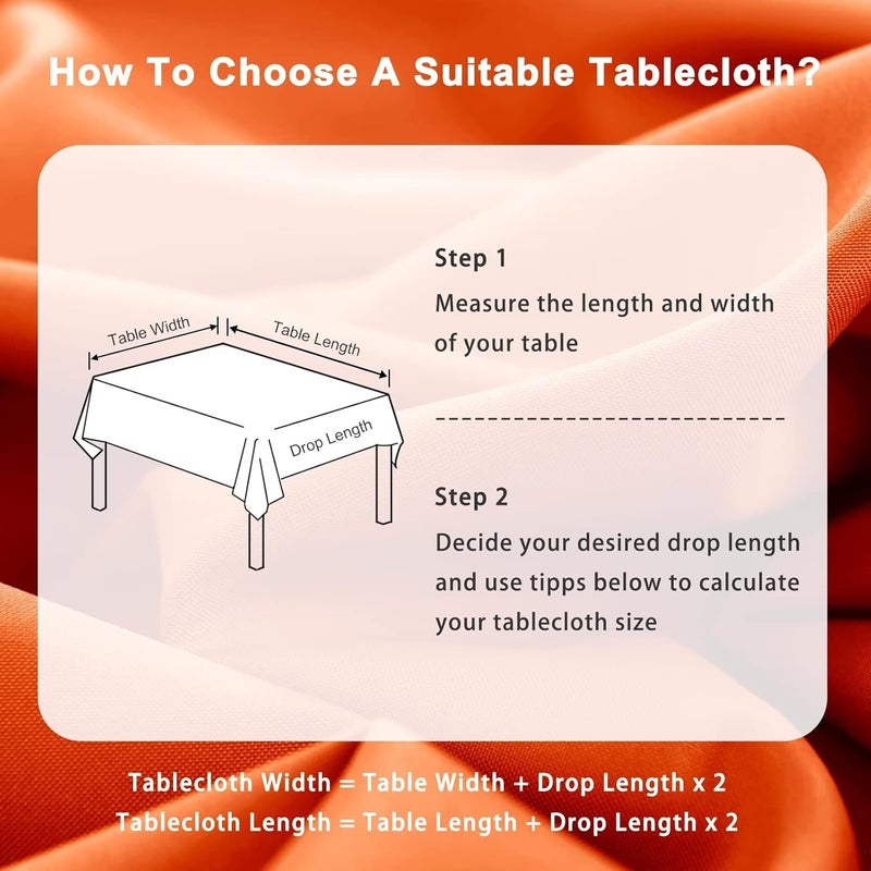 DWCN Orange Tablecloth, Stain Protection, Washable Table Linen, Waterproof Tablecloth for Dining Room, Tablecloth for Autumn, Garden, Party, Weddings or Household, 140 x 200 cm - Image 3