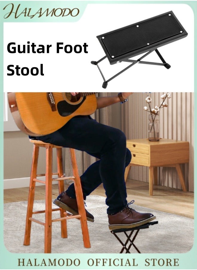 HALAMODO Guitar Foot Stool Footrest Professional Grade Stool with Comfortable and Solid Non-skid Rubber Pads for Classical Acoustic Electric Guitarists & Musicians  - Image 1