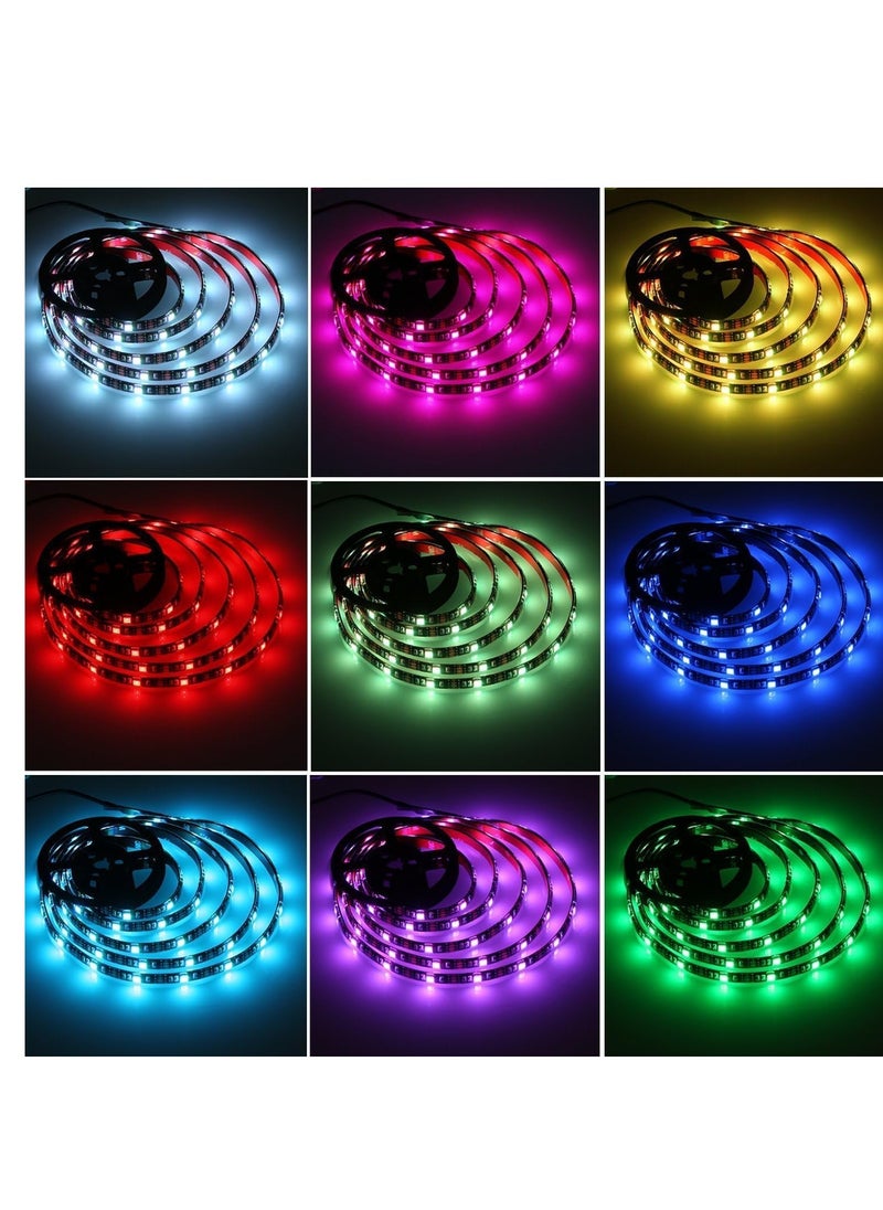 ELTRAZONE - USB Led Strip Lights with Battery Box and Remote Control, 9.84FT/3M,5050 RGB Flexible Color, 5 Volts Safe and Touchable,DIY (9.84FT/3M) - Image 1