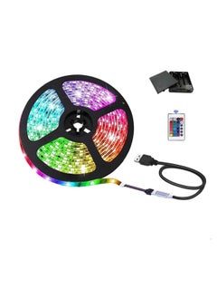 USB Led Strip Lights with Battery Box and Remote Control, 9.84FT/3M,5050 RGB Flexible Color, 5 Volts Safe and Touchable,DIY (9.84FT/3M)