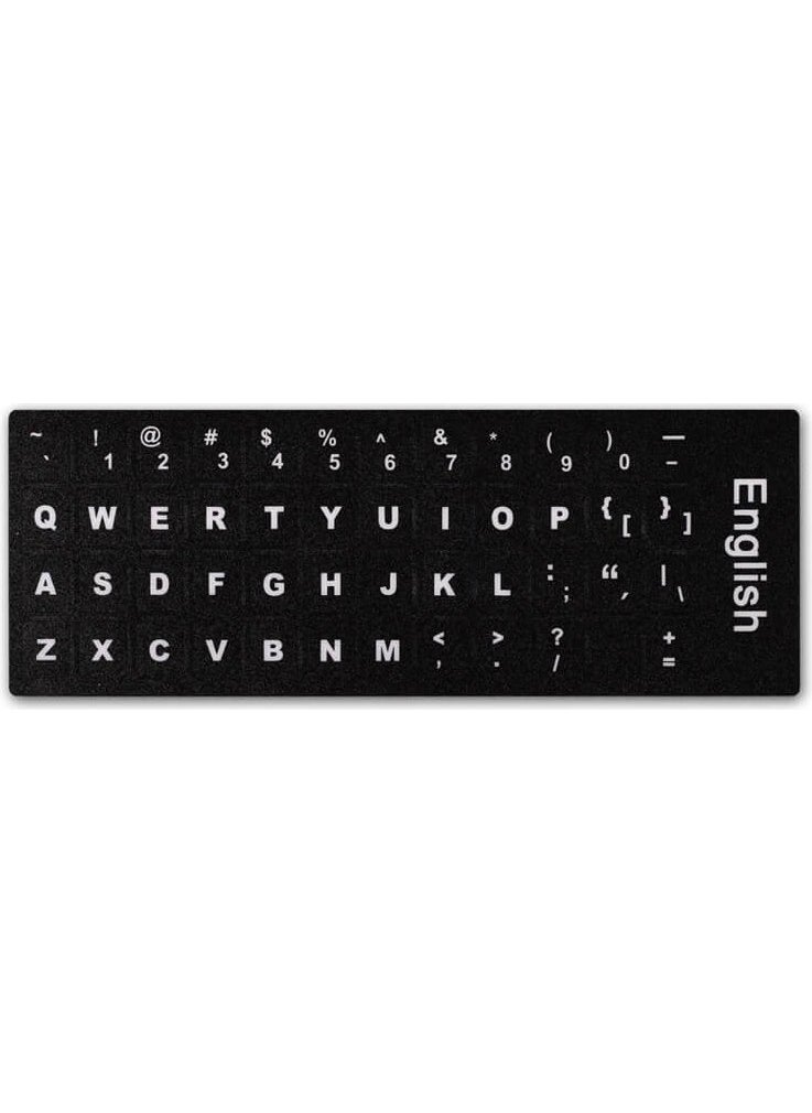 Wozlo - English Q Keyboard Sticker Notebook and PC Compatible Keyboard Label - Indelible - Image 1