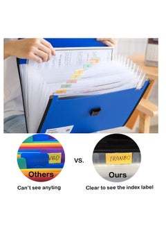 Excefore Expanding File Folders A4, 13 Pockets Expanding File Folder Organiser with Handle, Accordion File Organiser, Plastic Document Wallet for Paperwork A4, for Travel School Office Home (Black)  - Image 4