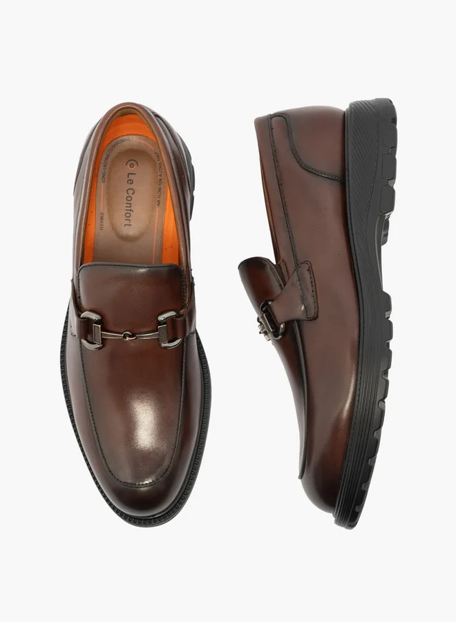 لو كونفورت Solid Metal Accent Loafers