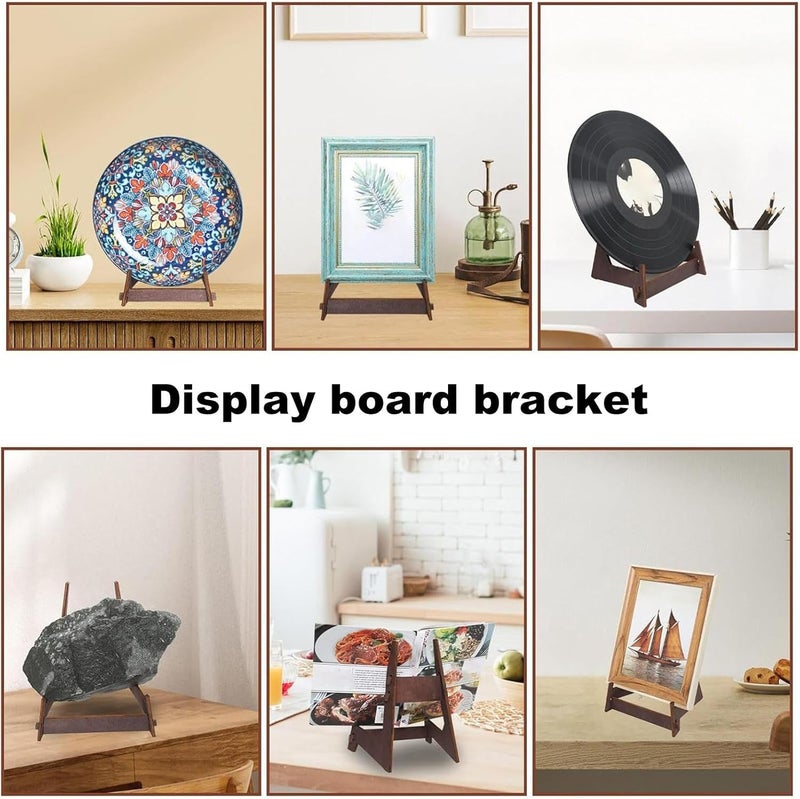 Wooden Picture Frame Display Stand - 12.5x12.5x15.3cm Photo Holder, Compact L Shaped Rack | Multi Use Stand for Books Photos Plaques Decorative Boards Tableware Phone Frames Display - Image 4