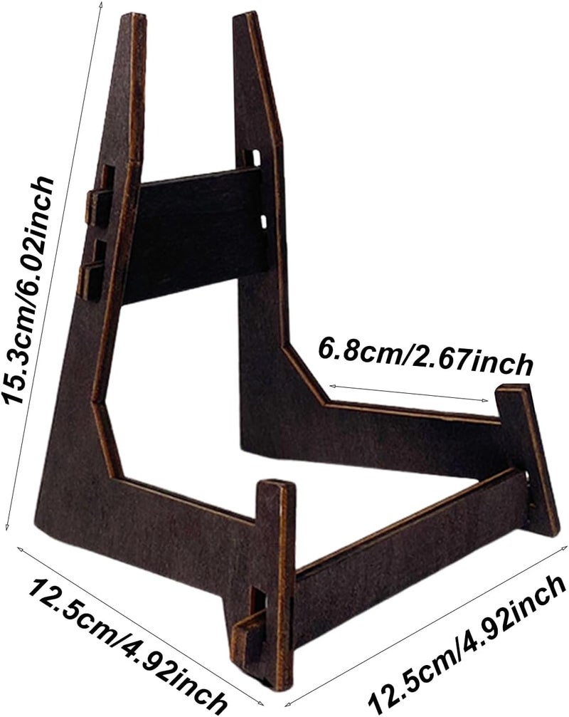 Wooden Picture Frame Display Stand - 12.5x12.5x15.3cm Photo Holder, Compact L Shaped Rack | Multi Use Stand for Books Photos Plaques Decorative Boards Tableware Phone Frames Display - Image 5
