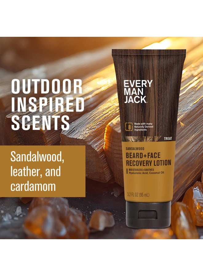 Every Man Jack Recovery Beard + Face Lotion for Men - with a Warm Sandalwood Scent 3.2 oz - Image 3