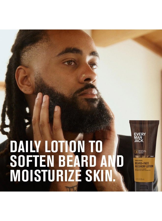 Every Man Jack Recovery Beard + Face Lotion for Men - with a Warm Sandalwood Scent 3.2 oz - Image 2