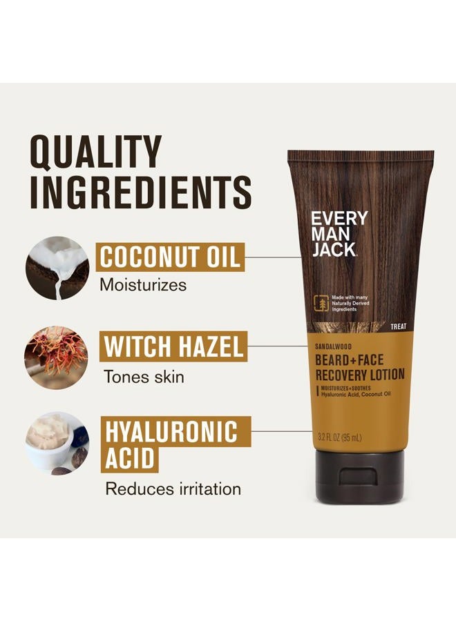 Every Man Jack Recovery Beard + Face Lotion for Men - with a Warm Sandalwood Scent 3.2 oz - Image 4