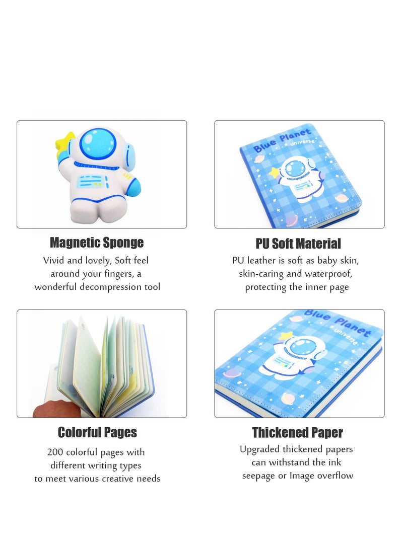 Journal Notebook, PU Leather Cover Notebook Kawaii Journal Notebook with Ballpoint Pen and Magnetic Decompression Sponge for Kids Ages 6 and Up - Image 2