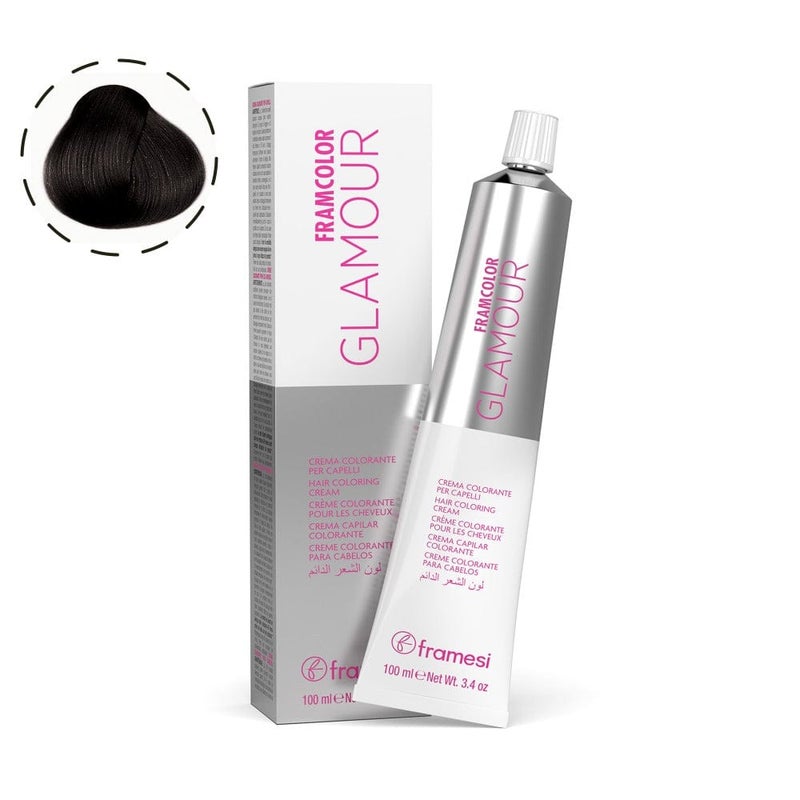 Framesi Morphosis Framesi FramColor Glamour 4.16 Medium Ashy Purple Brown 100ml – Professional Cool Ash Brown Hair Color - Image 1