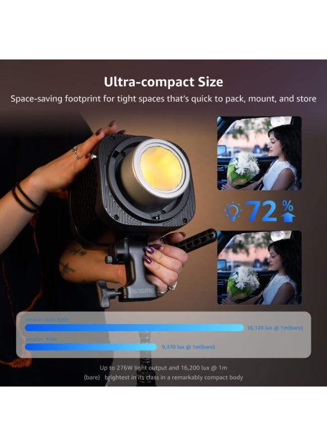 Aputure AMARAN Halo 300x Bi-Color LED Monolight – 305W COB Point-Source Studio Light, Brightest-in-Class 16,200 Lux @1m, 2700-6500K Tunable CCT, CRI 96+ TLCI 97+ Broadcast Color Accuracy, NFC & App Wireless Control - Image 3