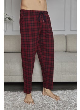 KLY Men's Thin Single Bottom Plaid Cotton Pajamas 