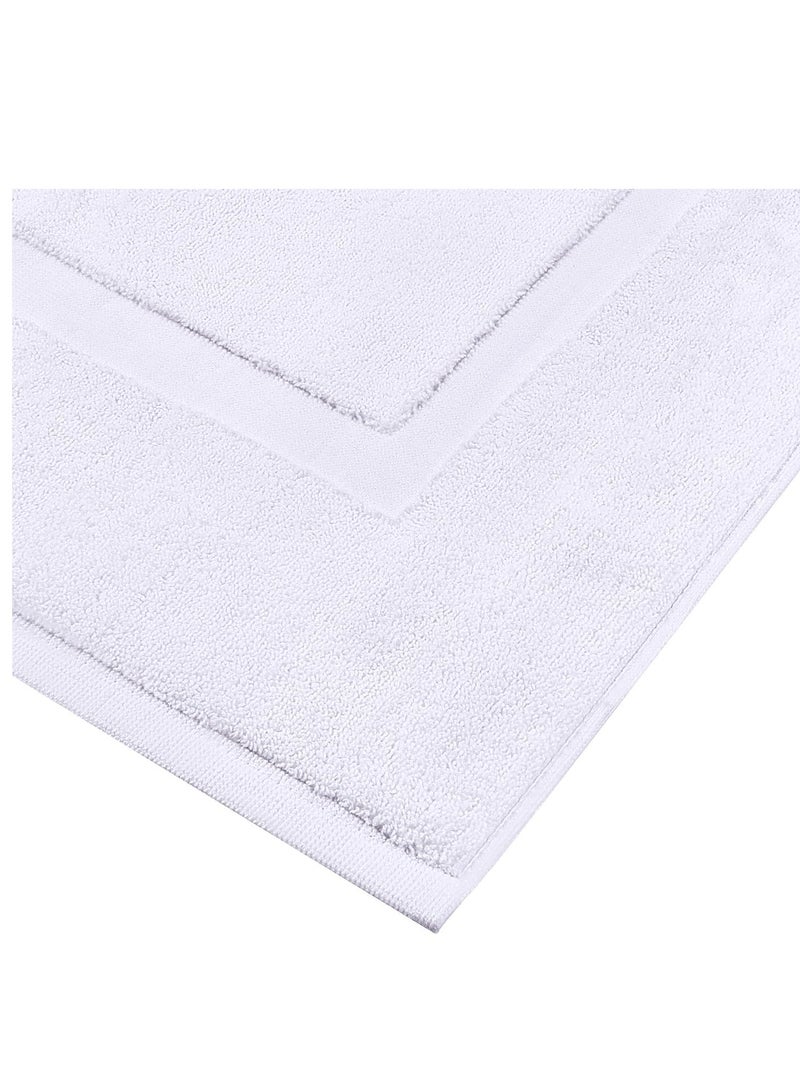 Utopia Towels Cotton Banded Rug Bath Mats, [Not a Bathroom Rug] 21x34 Inches, 100% Ring Spun Cotton - Highly Absorbent and Machine Washable Shower Bathroom Floor Towel, White, 2 Pack - Image 3