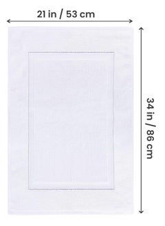 Utopia Towels Utopia Towels Cotton Banded Rug Bath Mats, [Not a Bathroom Rug] 21x34 Inches, 100% Ring Spun Cotton - Highly Absorbent and Machine Washable Shower Bathroom Floor Towel, White, 2 Pack  - Image 4