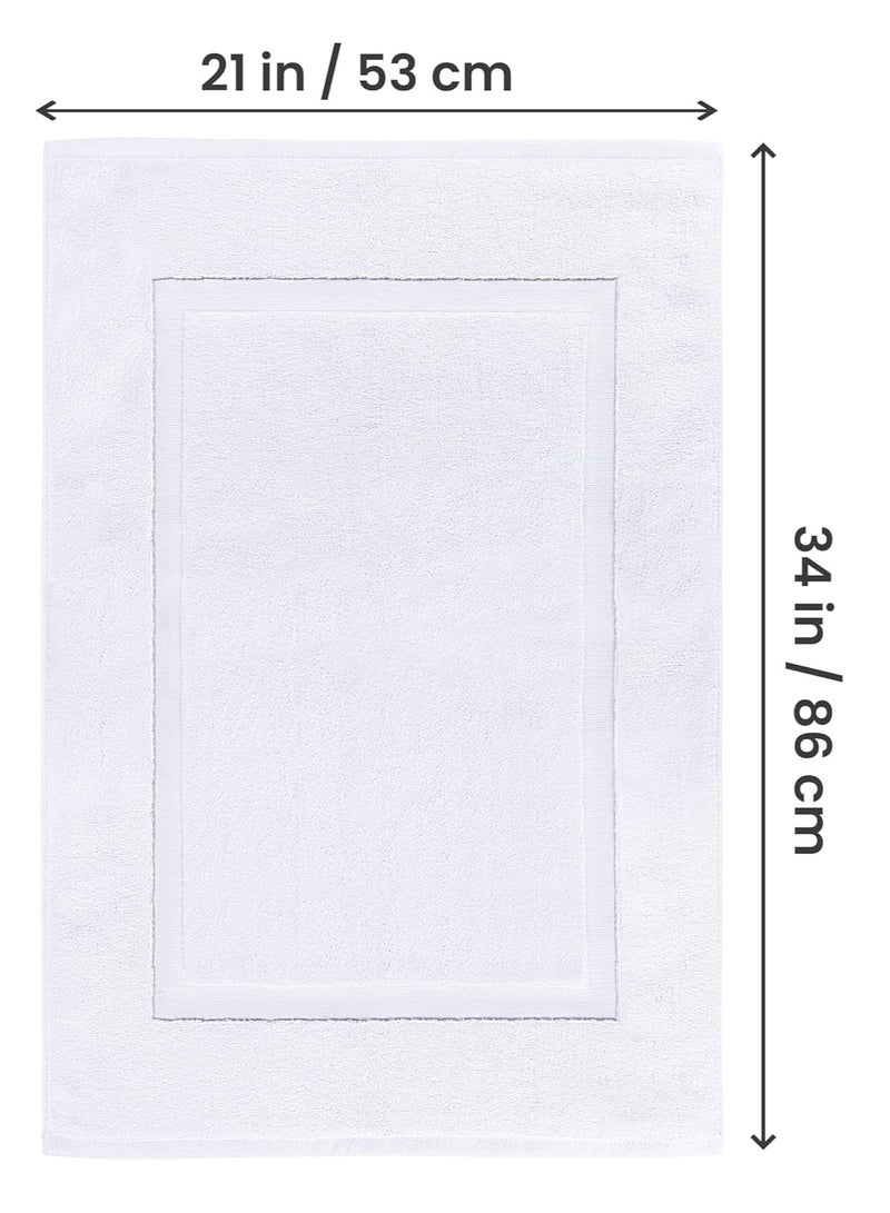 Utopia Towels Cotton Banded Rug Bath Mats, [Not a Bathroom Rug] 21x34 Inches, 100% Ring Spun Cotton - Highly Absorbent and Machine Washable Shower Bathroom Floor Towel, White, 2 Pack - Image 4