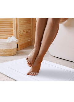 Utopia Towels Utopia Towels Cotton Banded Rug Bath Mats, [Not a Bathroom Rug] 21x34 Inches, 100% Ring Spun Cotton - Highly Absorbent and Machine Washable Shower Bathroom Floor Towel, White, 2 Pack  - Image 5