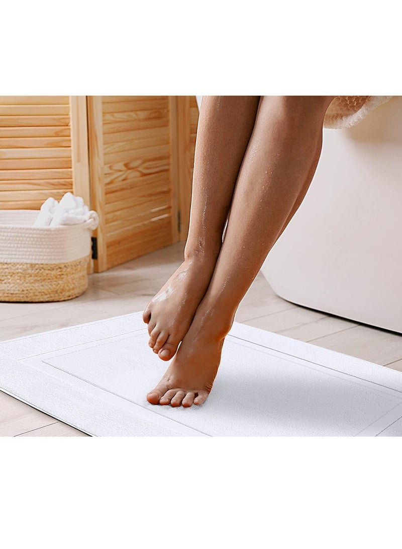 Utopia Towels Cotton Banded Rug Bath Mats, [Not a Bathroom Rug] 21x34 Inches, 100% Ring Spun Cotton - Highly Absorbent and Machine Washable Shower Bathroom Floor Towel, White, 2 Pack - Image 5