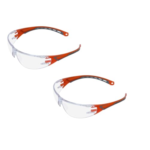 FRONTIER FT111(CLEAR) Sporty Design Safety Goggles | Anti-Scratch, Anti-Fog & UV Coating Lens | Adjustable Nose Bridge UV & Impact Resistance with Flexible Temples Safety Glasses | Pack of 2 - Image 1