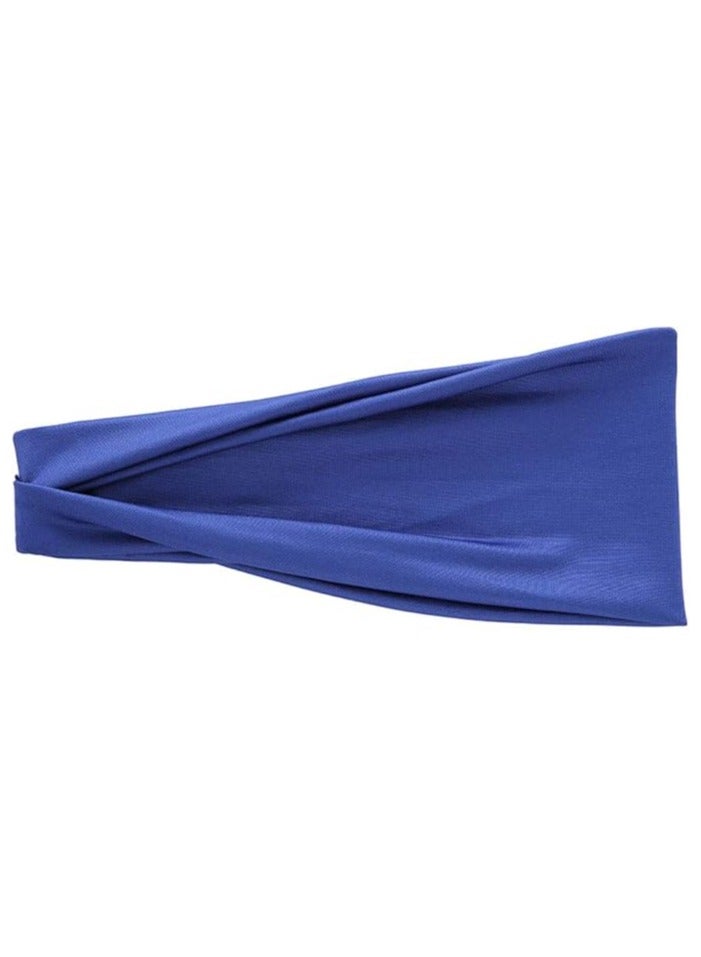 عصابات رأس عصرية للنساء، عصابة رأس عريضة لممارسة اليوجا والتمارين الرياضية (ازرق) - Image 3