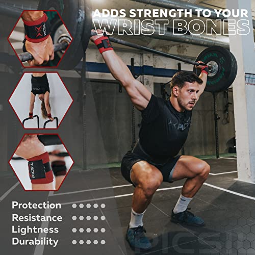 PICSIL - Wrist Support for Cross Training | Reduce Wrist Discomfort | High Performance | Elastic Nylon | Prevents Tendonitis | Ideal for Gym, Bodybuilding, Boxing, Calisthenics | Red - Image 5