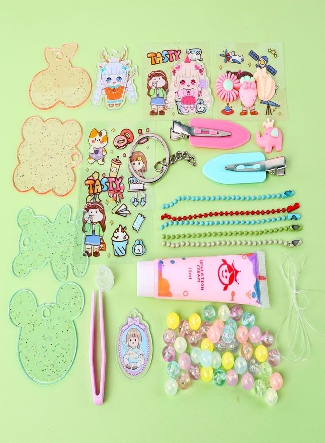 fashionhome Handmade DlY Beads Hairpins Stickers Chains Art and Crafts Set for Kids  - Image 4
