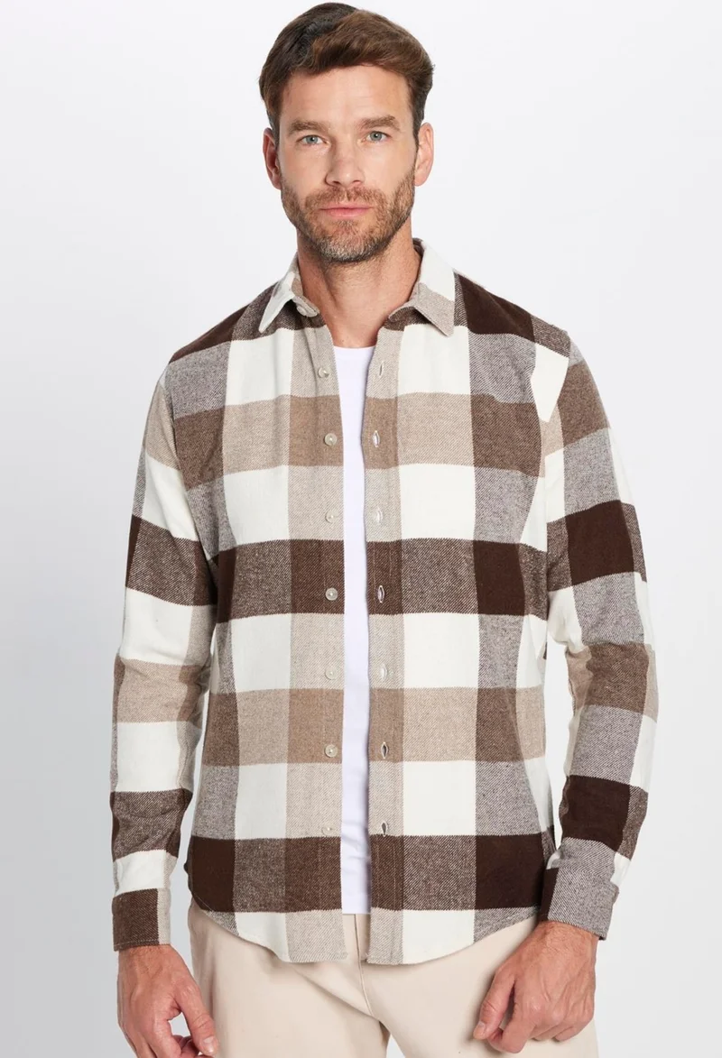 تودورس Men's Slim Fit Slim Fit Lumberjack Plaid Winter Shirt