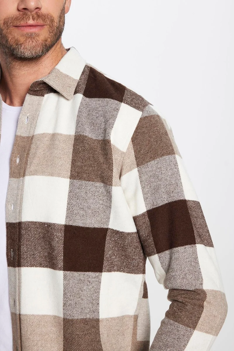تودورس Men's Slim Fit Slim Fit Lumberjack Plaid Winter Shirt