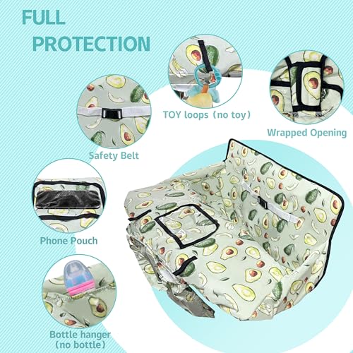 gxfcymxbd Shopping Cart Cover for Baby,2-in-1 High Chair Cover with Portable Cloth Bag,Cart Seat Pad for Babies Grocery Cushion Cover Restaurant,Suitable for All Supermarkets - Image 4