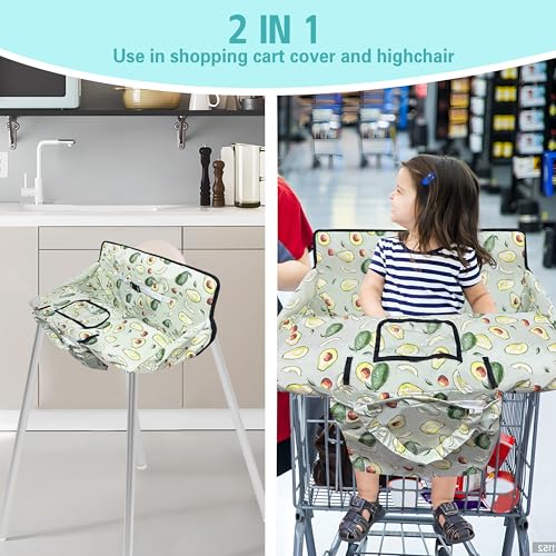 gxfcymxbd Shopping Cart Cover for Baby,2-in-1 High Chair Cover with Portable Cloth Bag,Cart Seat Pad for Babies Grocery Cushion Cover Restaurant,Suitable for All Supermarkets - Image 3
