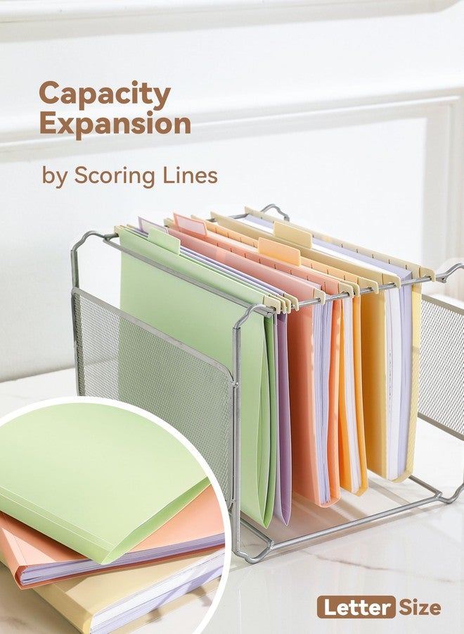 SortRax Plastic Hanging File Folders, Letter Size, 12 Pack Pastel Hanging Folders, with Insertable 1/5-Cut Tabs for Filing Cabinets - Image 4