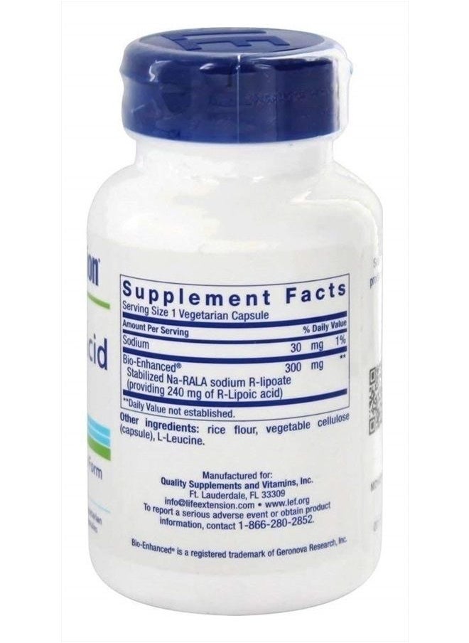 Life Extension - , SUPER R-LIPOIC ACID - 60 VEGETARIAN CAPSULES, 240 mg - Image 1