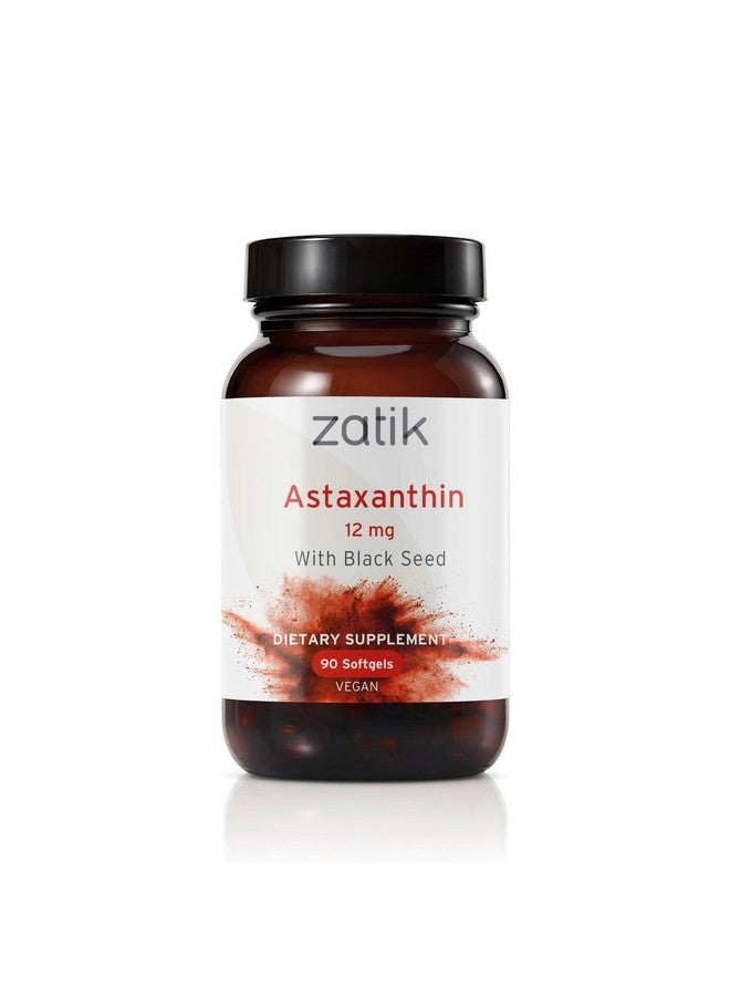 Zatik Naturals - Astaxanthin 12mg with Organic Black Seed, Antioxidant, 90 Vegan Softgels - Image 1