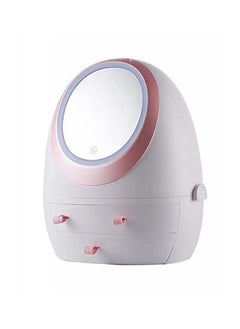 AIWANTO Portable Makeup Organizer Makeup Storage Box With LED Light Mirror  - Image 2