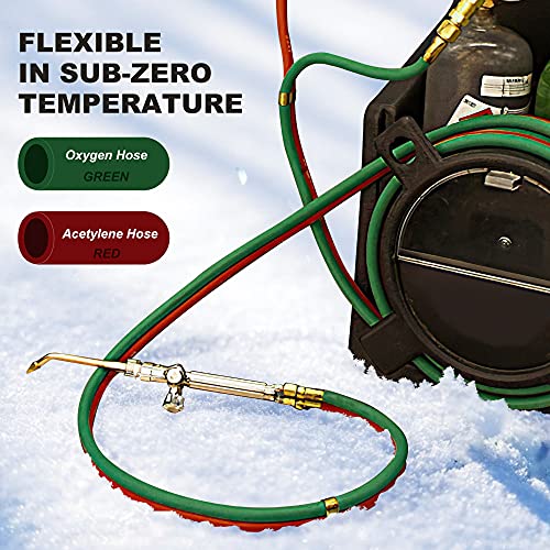 Hromee Oxygen Acetylene Hose 1/4-Inch × 25 Feet with 9/16”-18 B fittings Welding Cutting Torch Twin Hose - Image 2