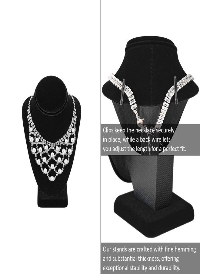 MOOCA 9 Pcs Jewelry Display Set, Necklace Display Bust, Earring Organizer, Ring Holder Stand for Showcase and Store, Black Velvet - Image 4