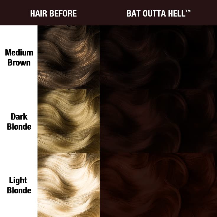 MANIC PANIC Bat Outta Hell Dark Brown Hair Dye - Supernatural - Semi Permanent Dark Espresso Brown Hair Color For Women And Men - Vegan, PPD & Ammonia Free (4oz) - Image 1