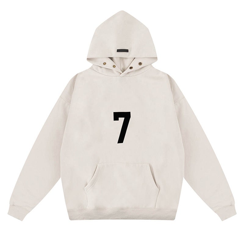 FOG ESSENTIALS Velvet 7 Hoodie Sweatshirt Cement White  - Image 1