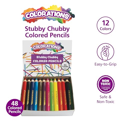 Colorations STUBPEN Stubby Chubby Colored Pencils for Kids - Set of 48 - Image 2