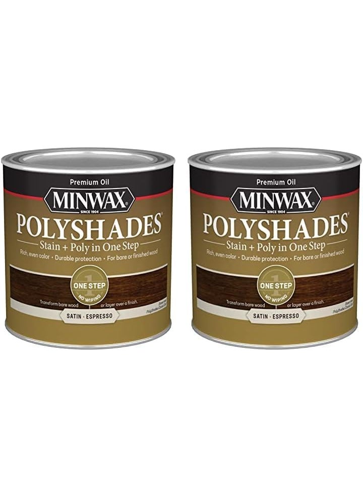 Minwax 12 pt Minwax 21397 Espresso PolyShades Wood Stain and Polyurethane Satin Pack of 2  - Image 1