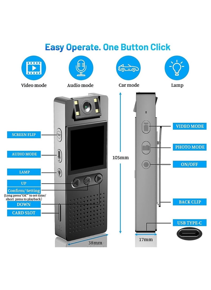 Generic Night Vision 1080P FULL HD Recorder Meeting Sport Portable Mini Body Camera With LCD Screen  - Image 3