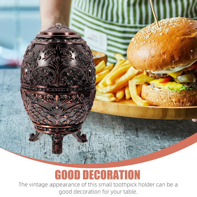 Vintage Copper Toothpick Holder Box Portable Desktop Storage for Home Kitchen - Image 4