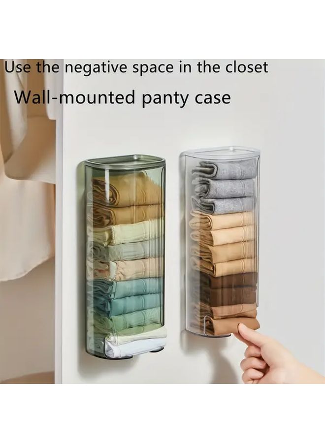 Wall Mounted Cabinet Storage Box With Clear Doors Transparent Plastic Multi Tier Organizer With Hanging Shelves And Top Bottom Storage For Bras Socks Underwear Space Saving Modern Wardrobe Organizer Easy Installation No Drilling Required For Bedroom Bathroom Dressing Room Closet Drawers Clothes Storage And Organization - Image 1