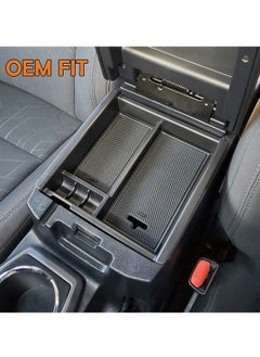 Excefore Center Console Accessory Organizer Compatible with Toyota Tacoma 2016 2017 2018 2019 2020 2021 2022, ABS Material Armrest Box Insert Tray (Black Trim)  - Image 2