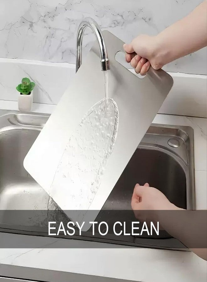 GETRIC Titanium Cutting Board, Stainless Steel Cutting Boards for Kitchen, Double Sided Food-Grade Titanium Board for Cutting Vegetables And Meat (13.4 * 9 inch) - Image 4