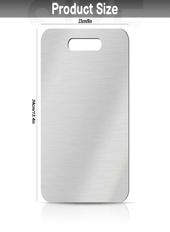 GETRIC Titanium Cutting Board, Stainless Steel Cutting Boards for Kitchen, Double Sided Food-Grade Titanium Board for Cutting Vegetables And Meat (13.4 * 9 inch) - Image 2